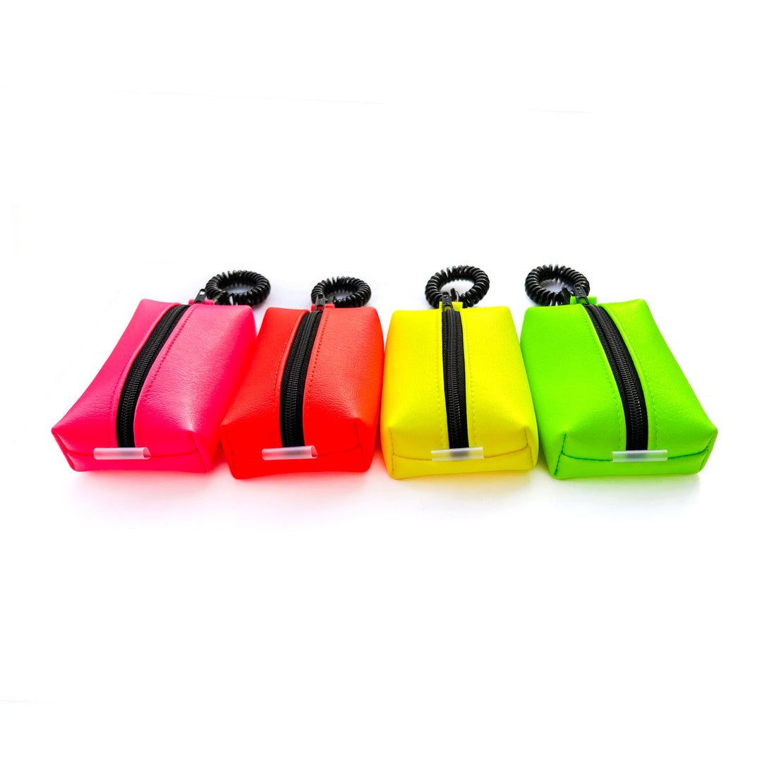 Petite Faux Leather Boxy Pouch | neon orange