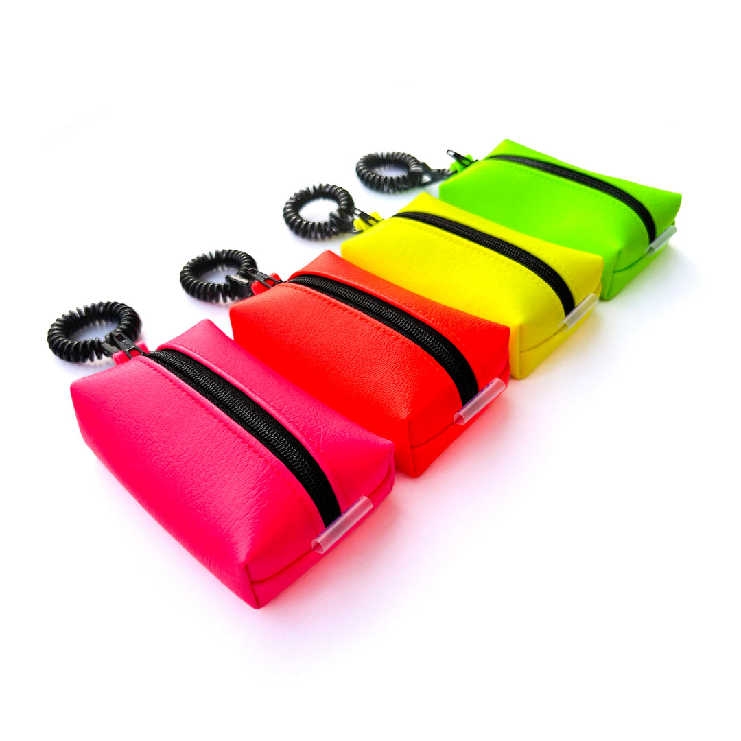 Petite Faux Leather Boxy Pouch | neon orange