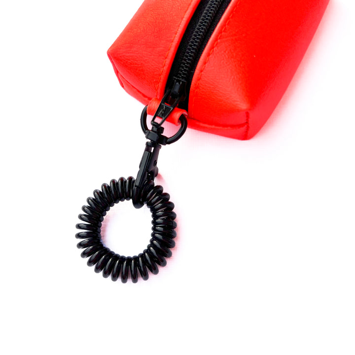 Petite Faux Leather Boxy Pouch | neon orange