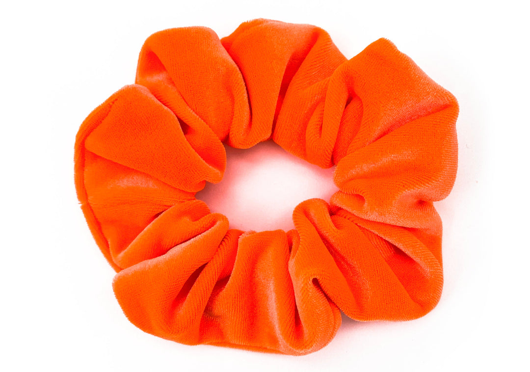 Luxe Velvet Scrunchie | neon orange