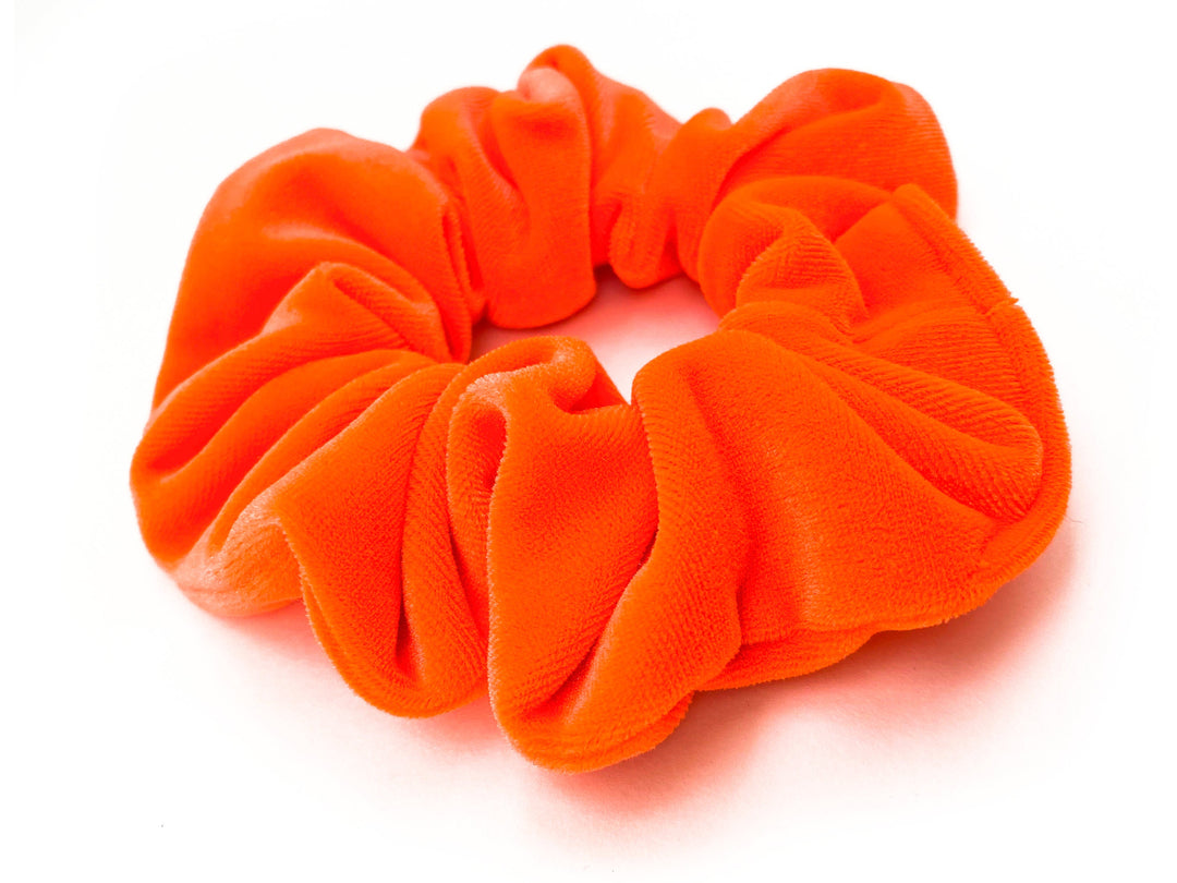 Luxe Velvet Scrunchie | neon orange