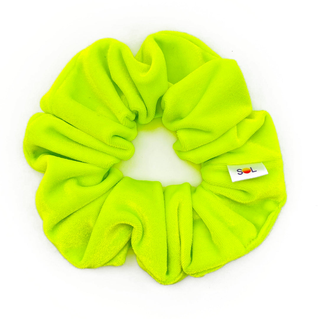 Luxe Velvet Scrunchie | neon yellow